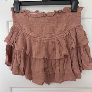 Vestique smocked tiered ruffle skort